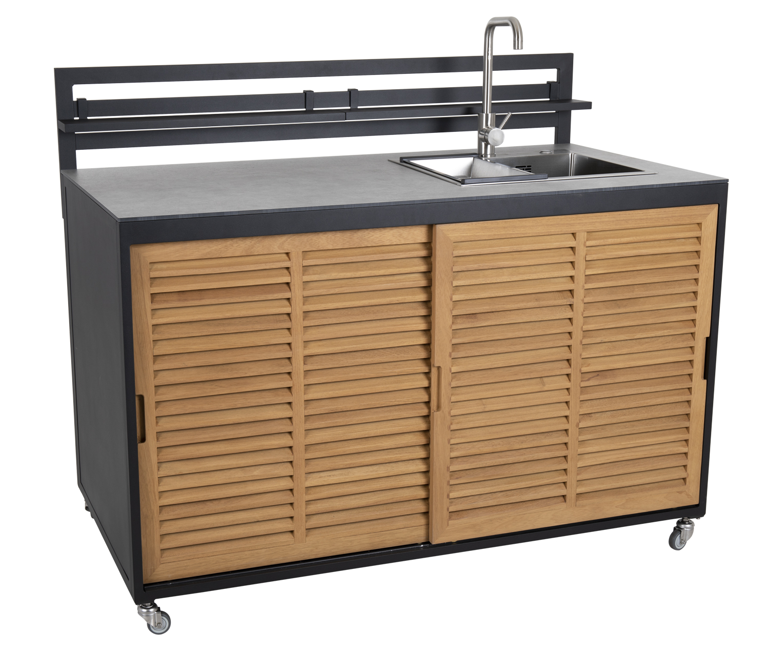 Fornax Außenküche komplett Eckelement + Grilleinsatz + Spüle + Endstück