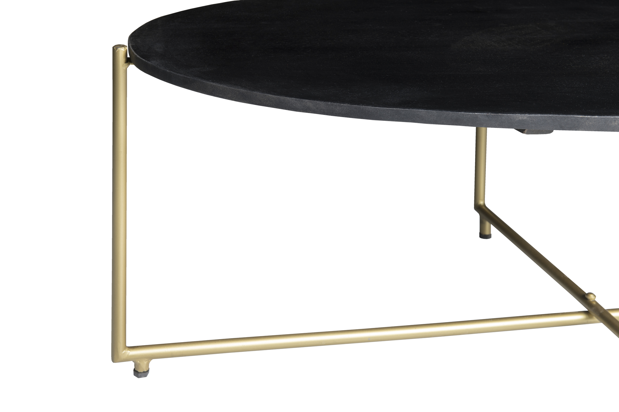 Couchtisch Anthony oval 110 x 40 cm Mangholz schwarz gold