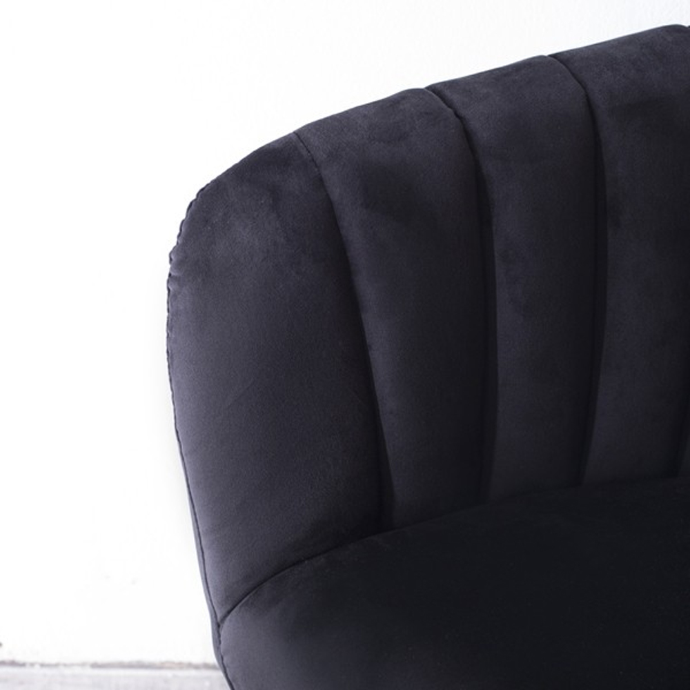 2 Sitzer Sofabank Sofa Amy 130 cm Samt schwarz Sitzbank