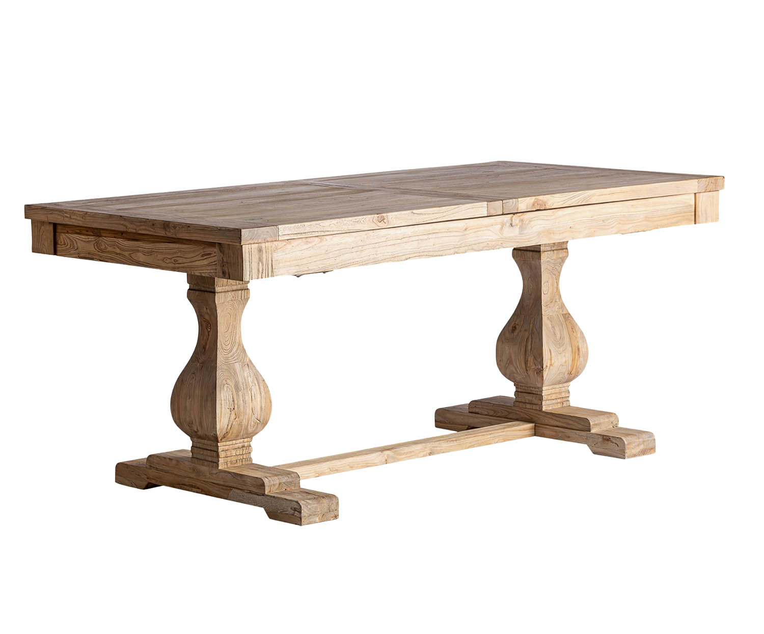 VICAL Esstisch BERCA ausziehbar 180 cm bis 240 cm recyceltes Ulmenholz