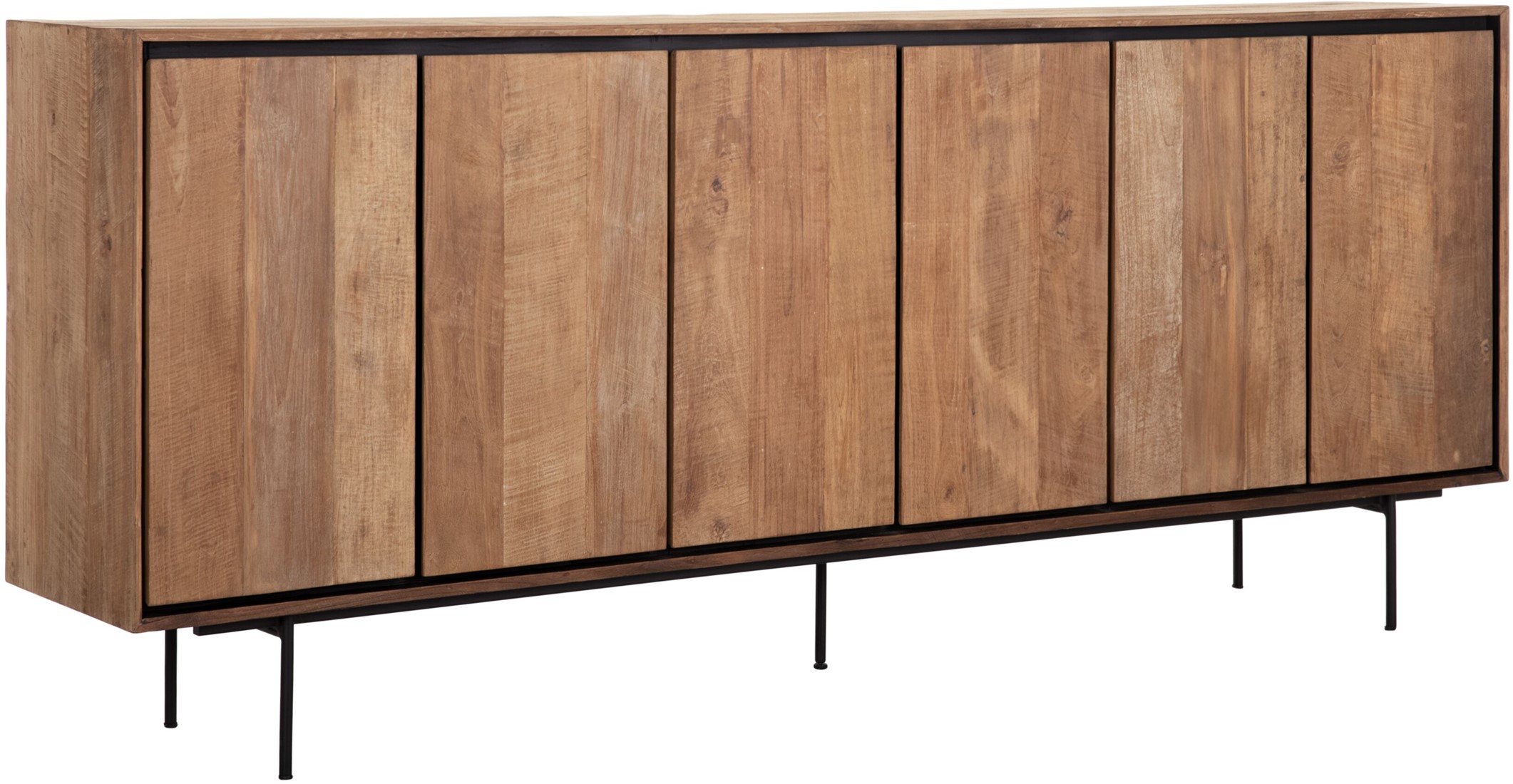 Sideboard Metropole 220 cm recyceltes Teakholz massiv Metall Kommode