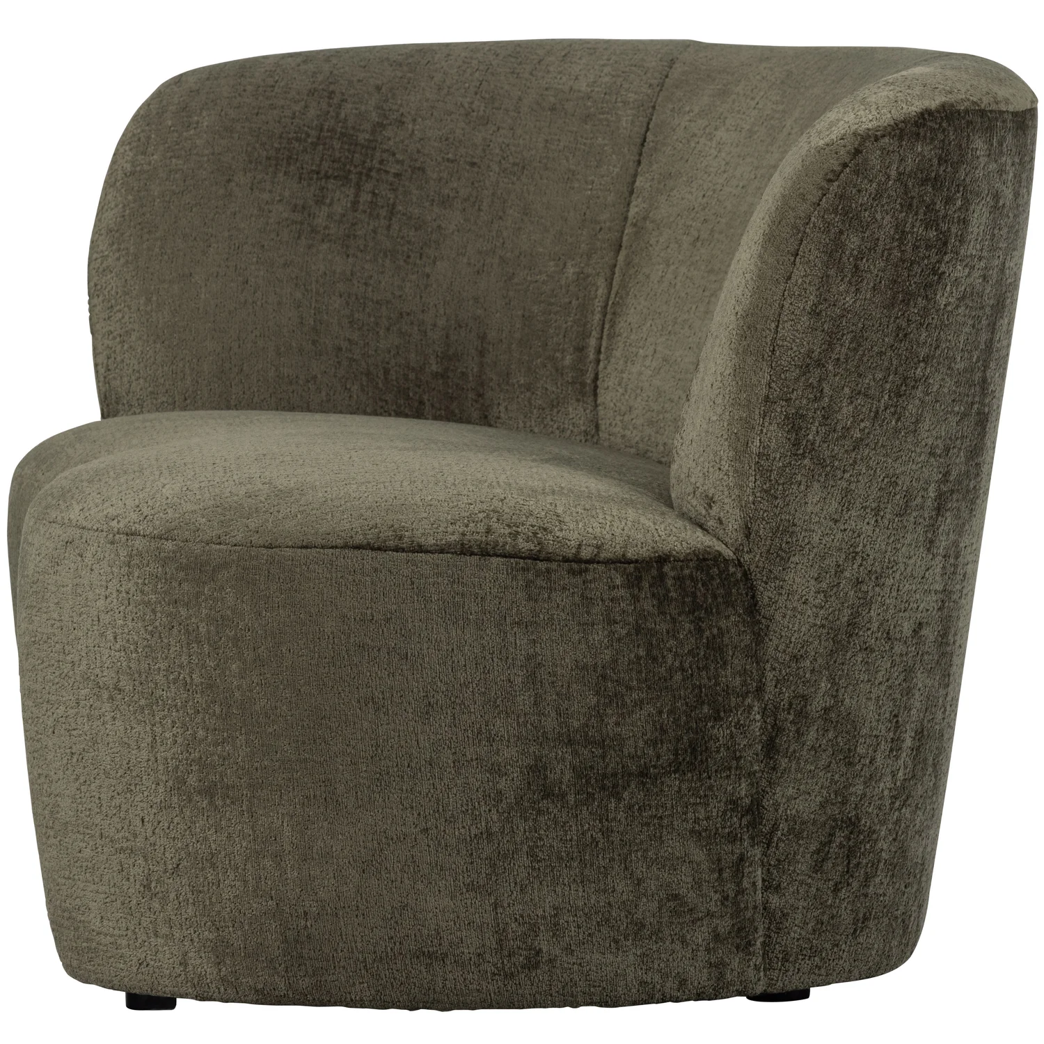 kleines Sofa Stone links 112 cm Struktur-Samt warmgrün Loungesofa