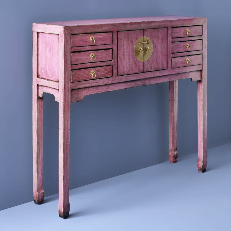 Konsolentisch Majesté 100 cm Ulmen- und Kiefernholz vintage pink
