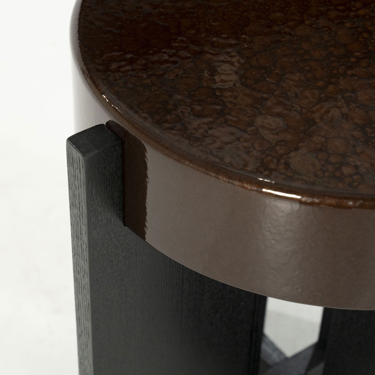 Beistelltisch Juliet rund Ø 40 cm MDF Eiche Furnier braun