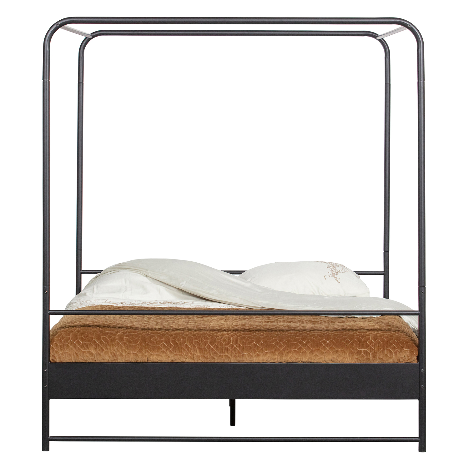 woood Himmelbett Bett Bunk 200 x 160 cm Metall schwarz