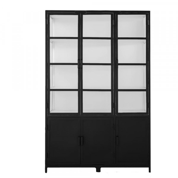 Industrie Vitrine Mlla Metall Schrank schwarz weiß