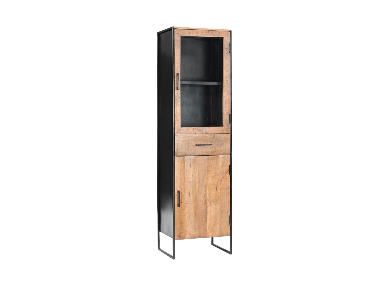 Schrank Elin schmal H 180 cm Mangoholz Vitrine