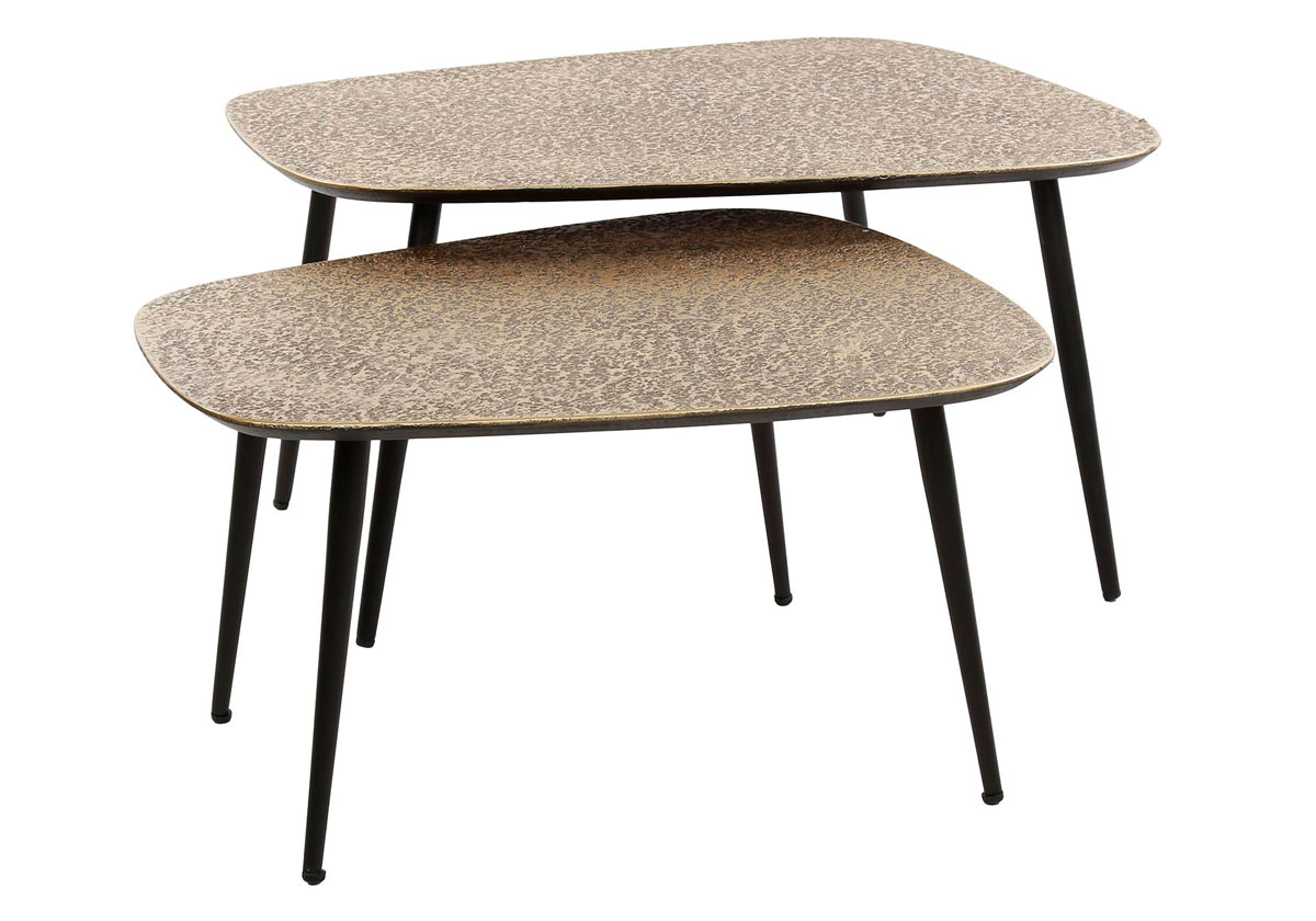 2er Set Couchtisch HOTEL CHIQUE Metallic Gold