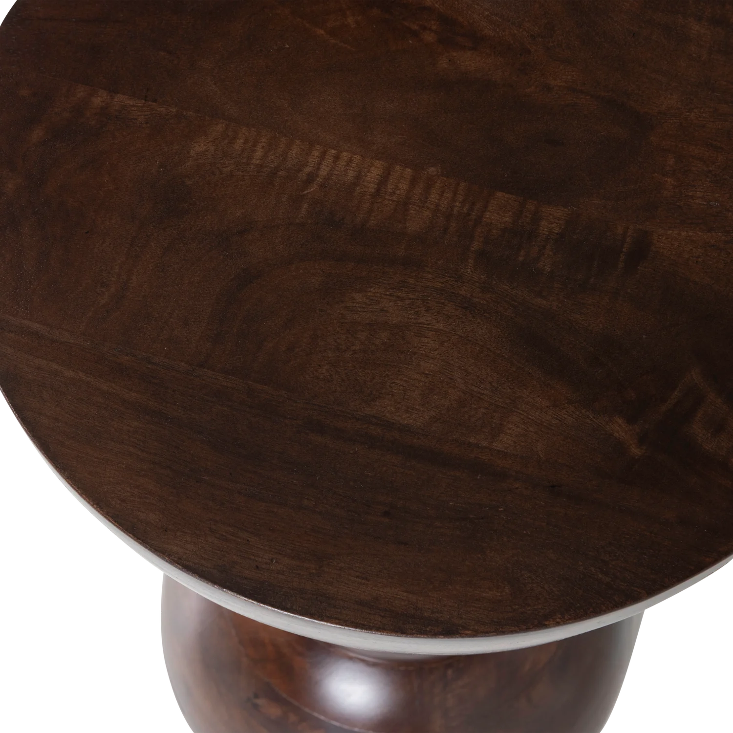 Beistelltisch EMEL Ø 40 cm Mangoholz dunkelbraun