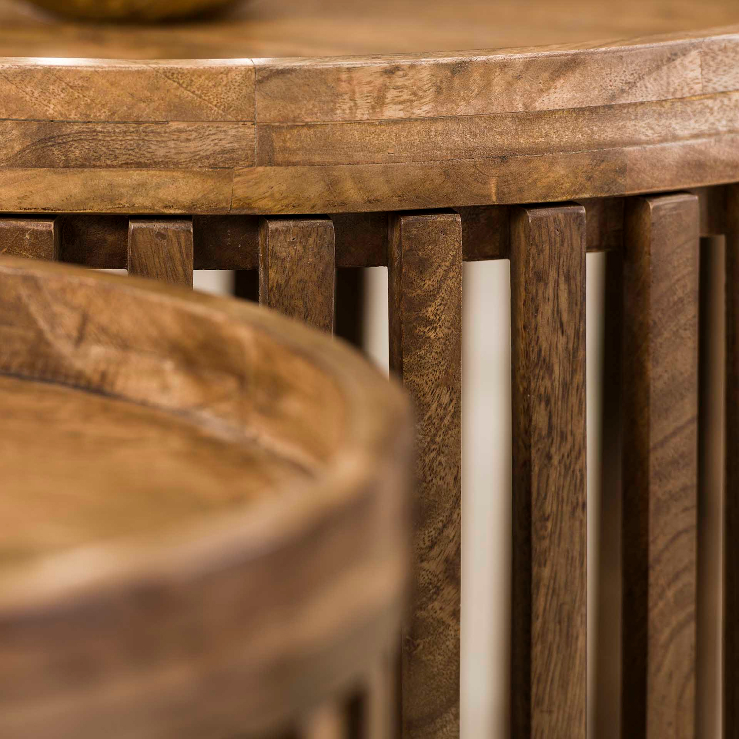 2er Set Beistelltisch rund SUMMER Mango Holz