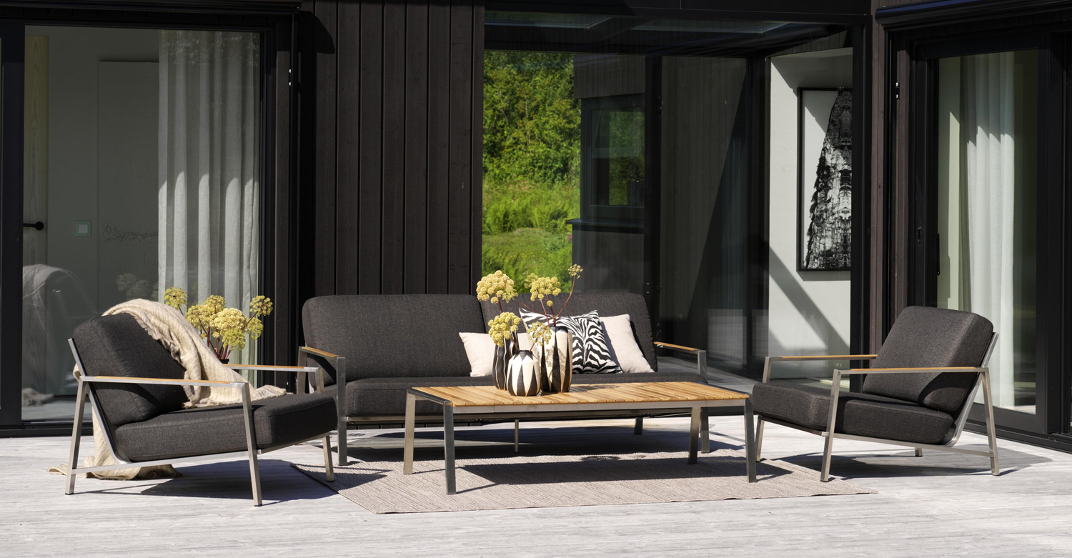 exclusive Garten Loungegruppe NAOS aus Edelstahl Teakholz