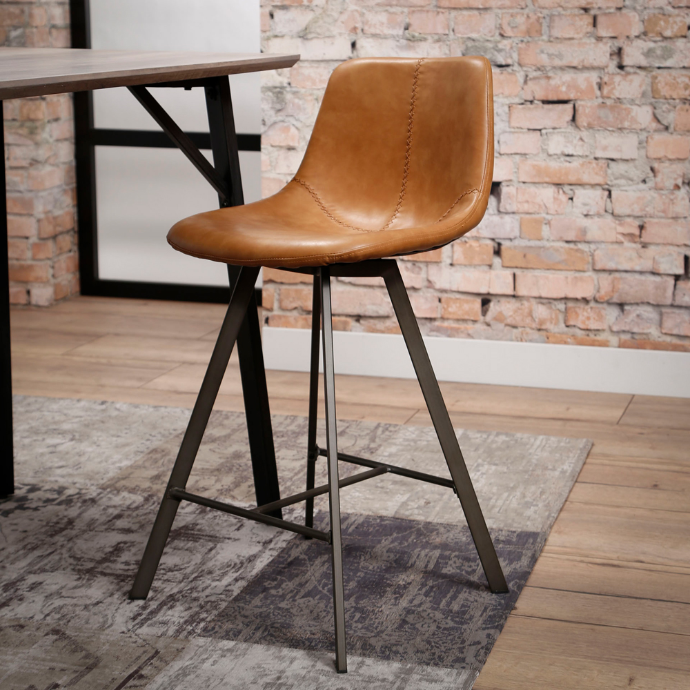Barstuhl Zitta SADDLE braun cognac Barhocker Sitzhöhe 68 cm