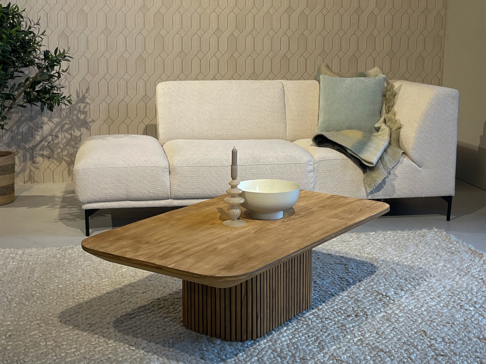 Couchtisch Lausanne 120 x 70 cm Teakholz natur Sofatisch