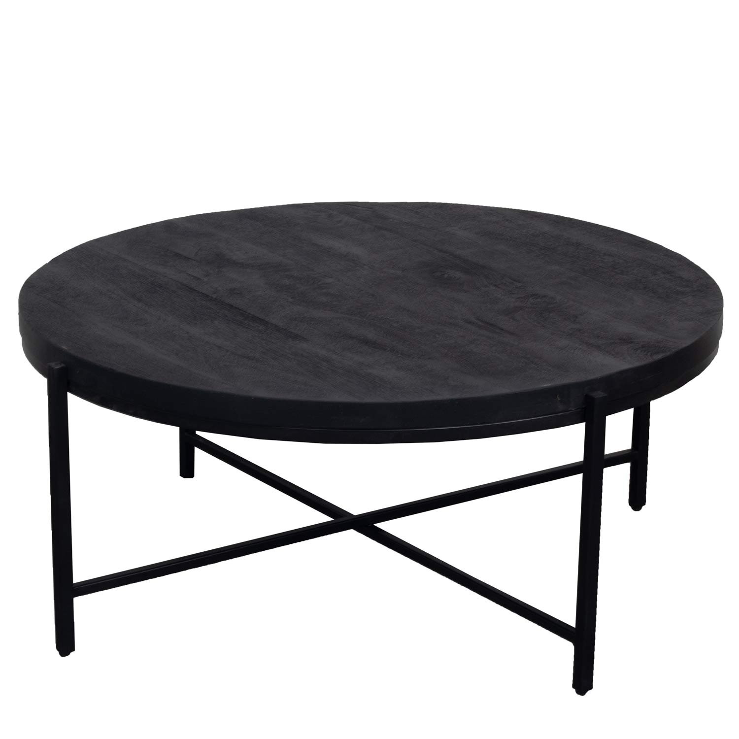 Couchtisch rund MARA Ø 100 cm Teakholz schwarz