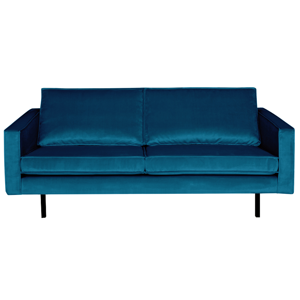 2,5 Sitzer Sofa Rodeo Samt blau Couch Garnitur Samtsofa Couchgarnitur