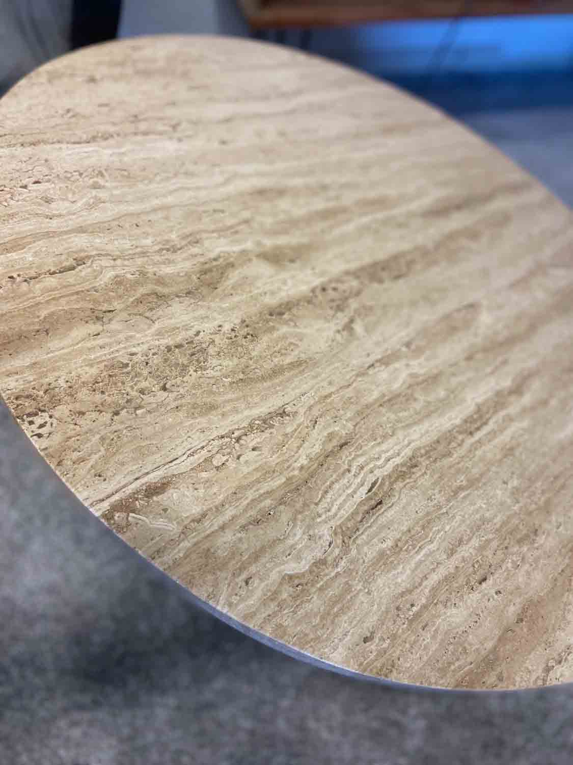 Couchtisch Laimee rund Ø 70 cm Travertin Naturstein