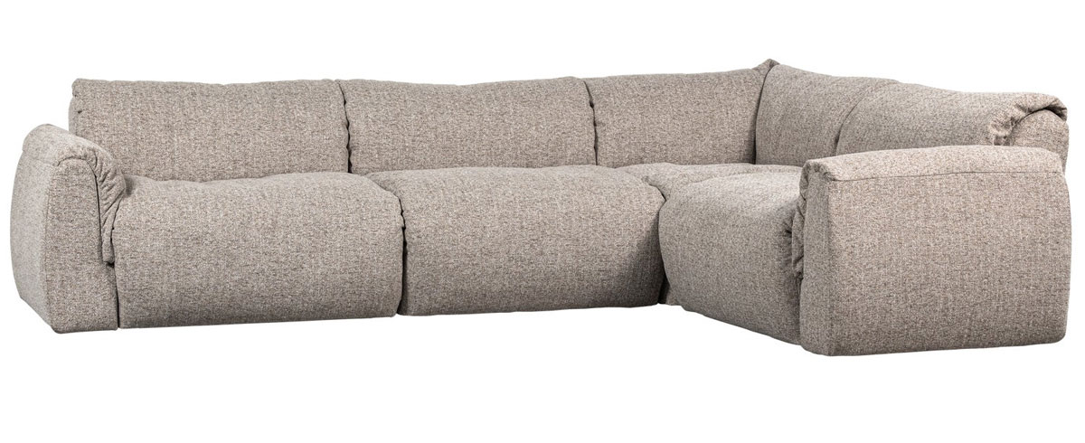 woood Ecksofa BAGGY Webstoff natur melange Chaiselongue rechts