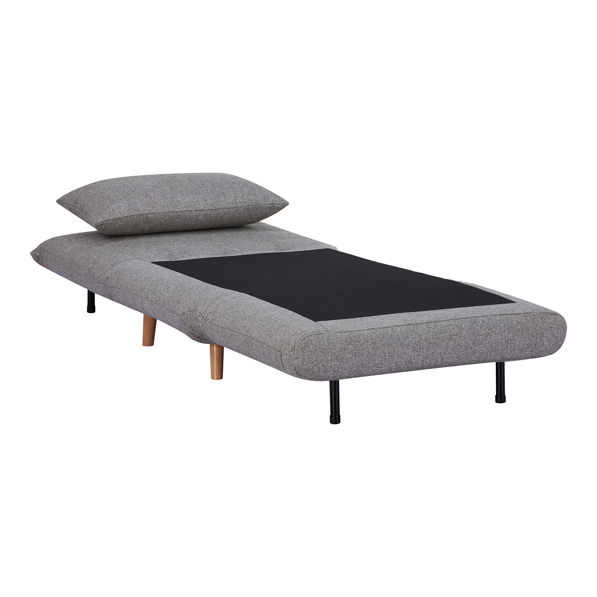 Sofabett Vancouver Stoff grau Relaxsessel Loungesessel Sessel