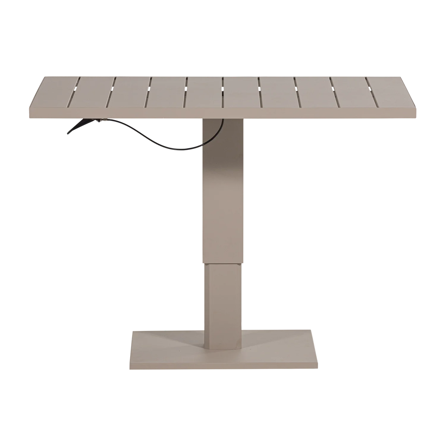 Gartentisch TESSO höhenverstellbar 100 x 80 cm Aluminium sandfarben