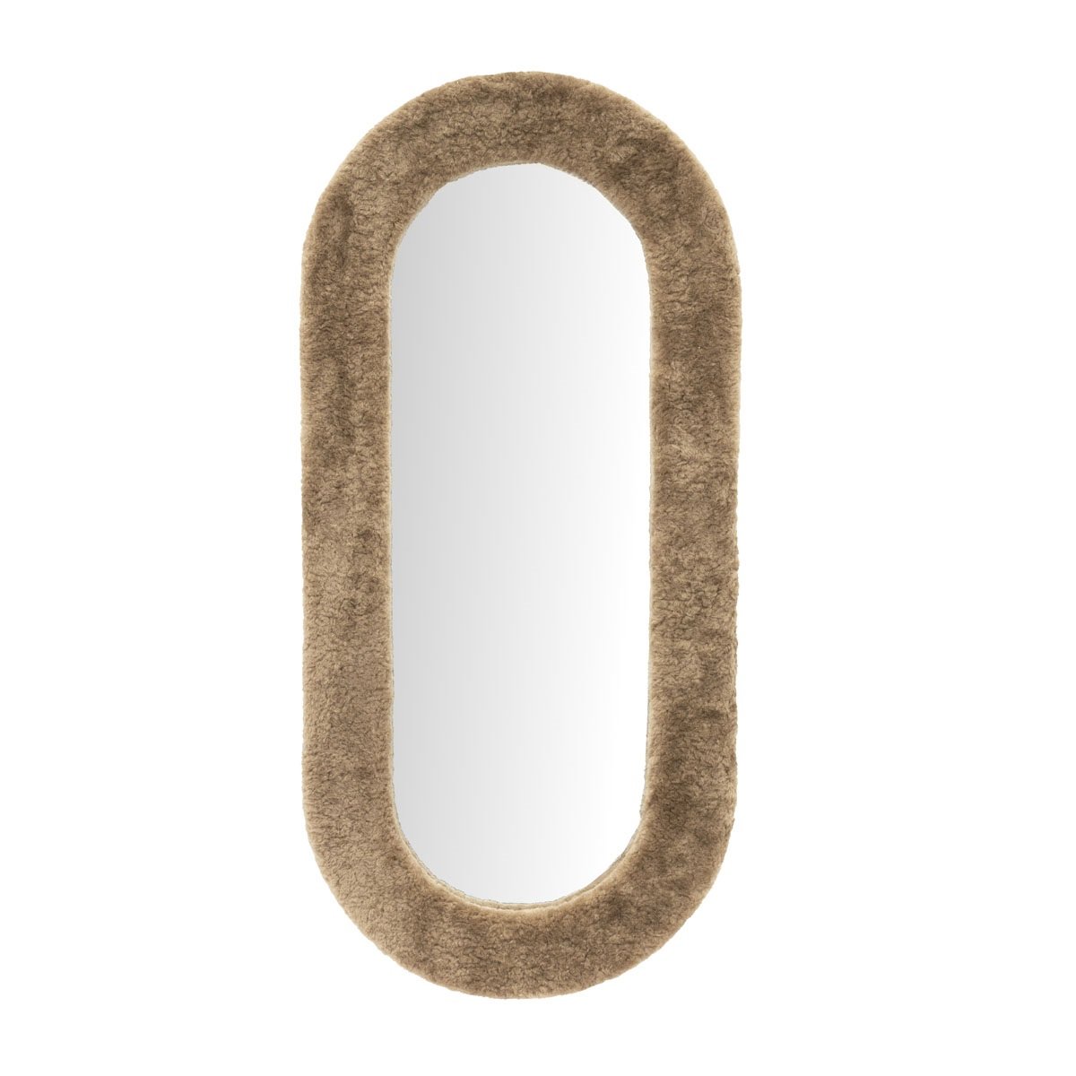 Wandspiegel Kiss oval 130 x 60 Spiegel Stoffrand braun