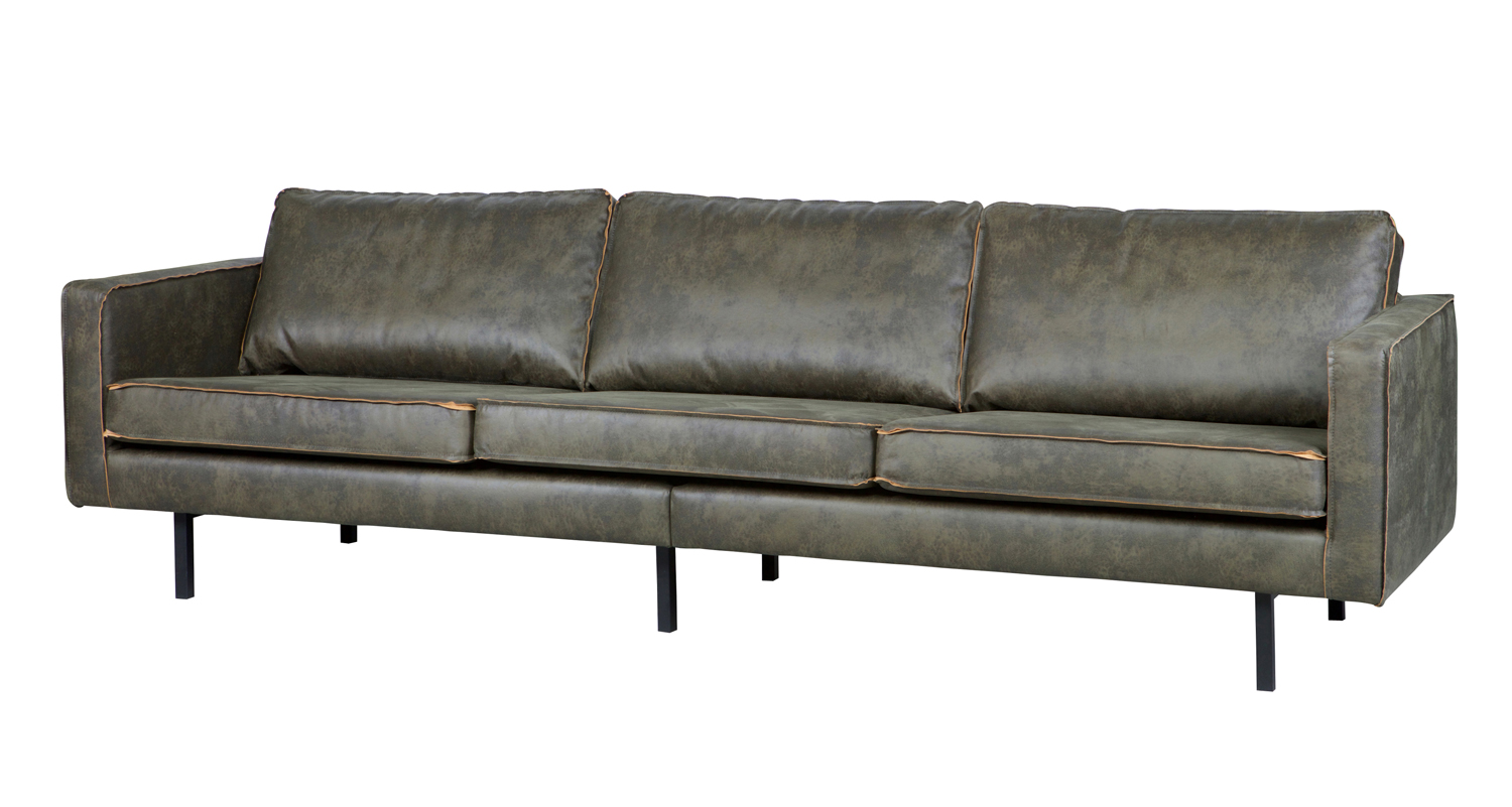 BePureHome 3 Sitzer Sofa RODEO recyceltes Leder army grün