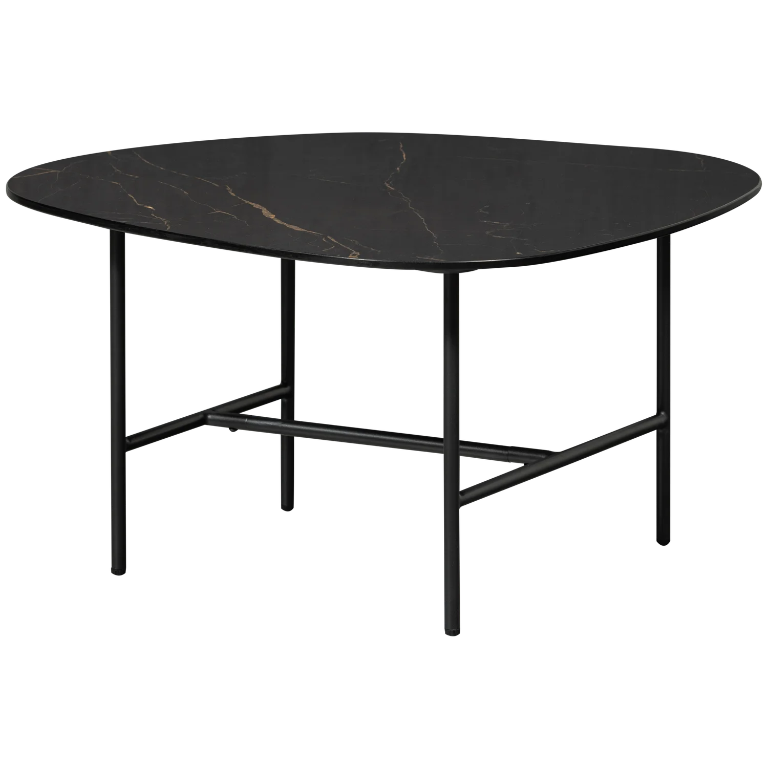 Couchtisch VAJEN 70 x 70 cm Porzellan Metall schwarz