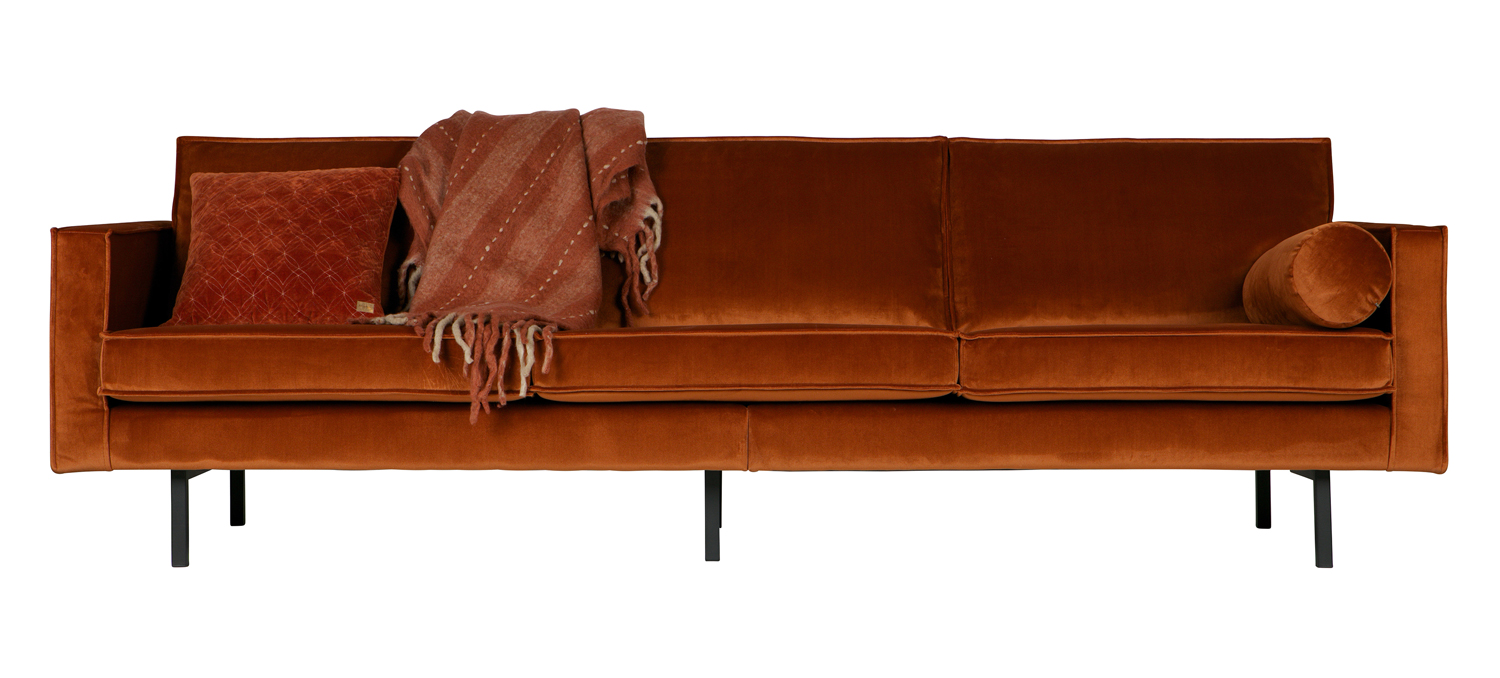 3 Sitzer Sofa RODEO Samt rost Samtsofa