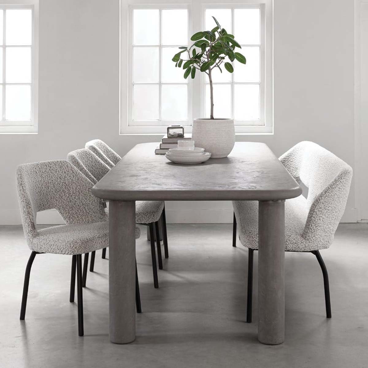 Esstisch CLIO 260 x 100 cm Mortex betongrau