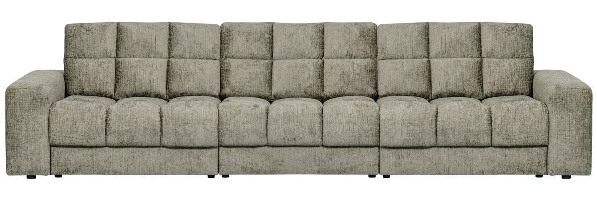 woood 3 Sitzer Sofa SECOND DATE Struktur Samt frost