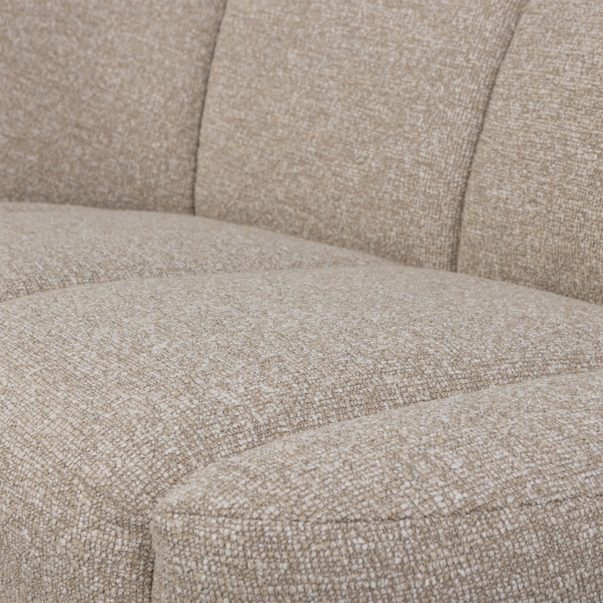 woood 2 Sitzer Sofa Bank MOJO links Bouclé beige melange