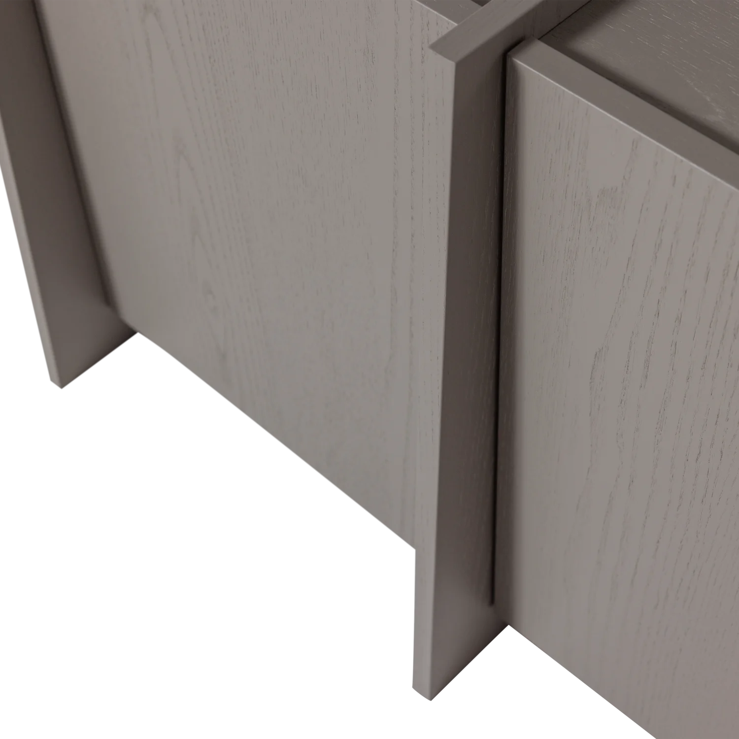 TV Möbel BROCK 102 cm Esche Furnier warmgrau Kommode Lowboard