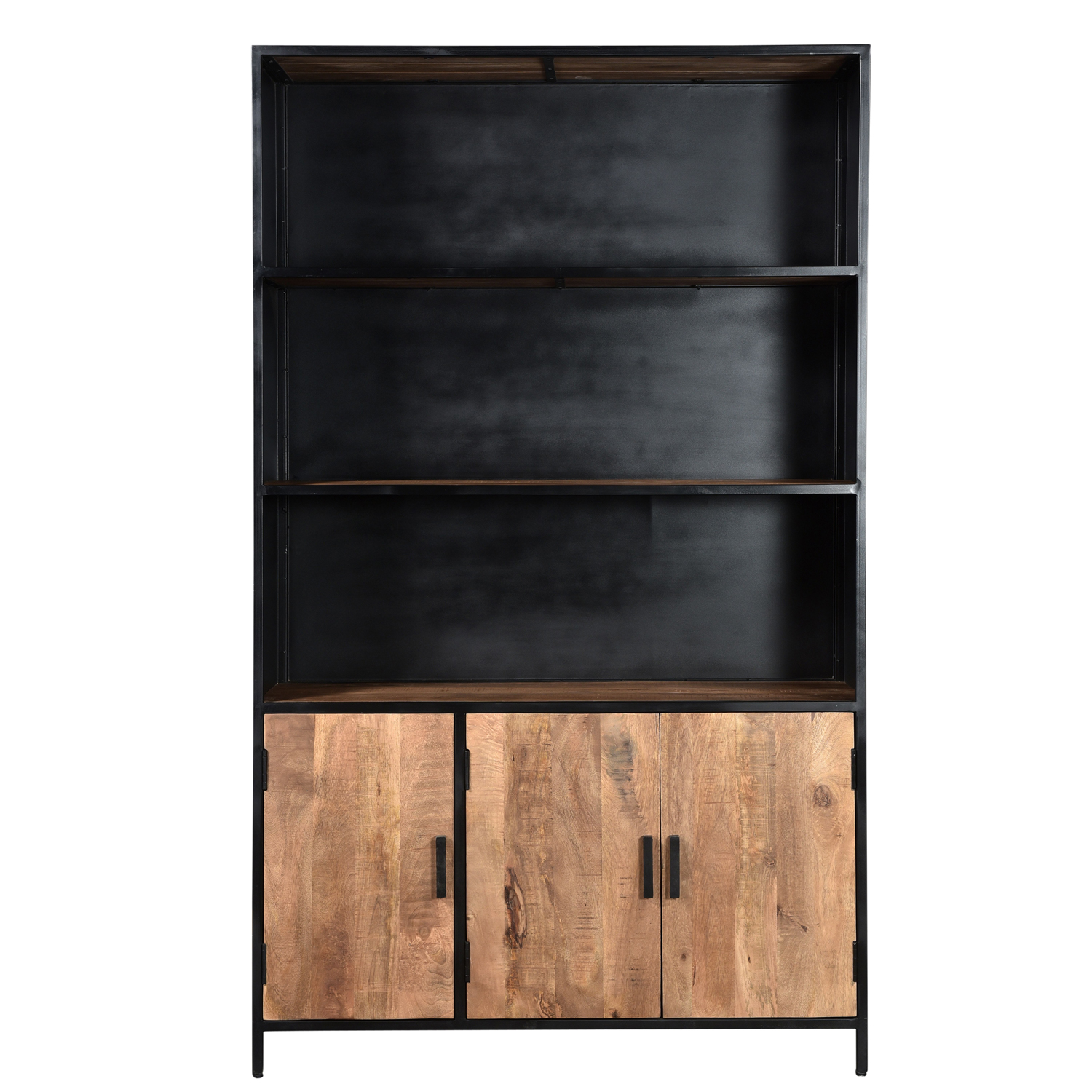 Schrank Regal mit Türen Sturdy B 120 cm Mangoholz massiv