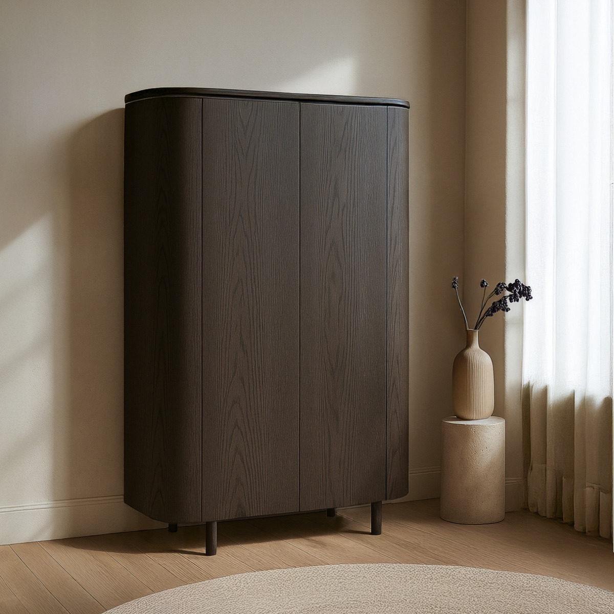 Kommode Tobago 180 cm Eiche Furnier Espresso Sideboard Schrank