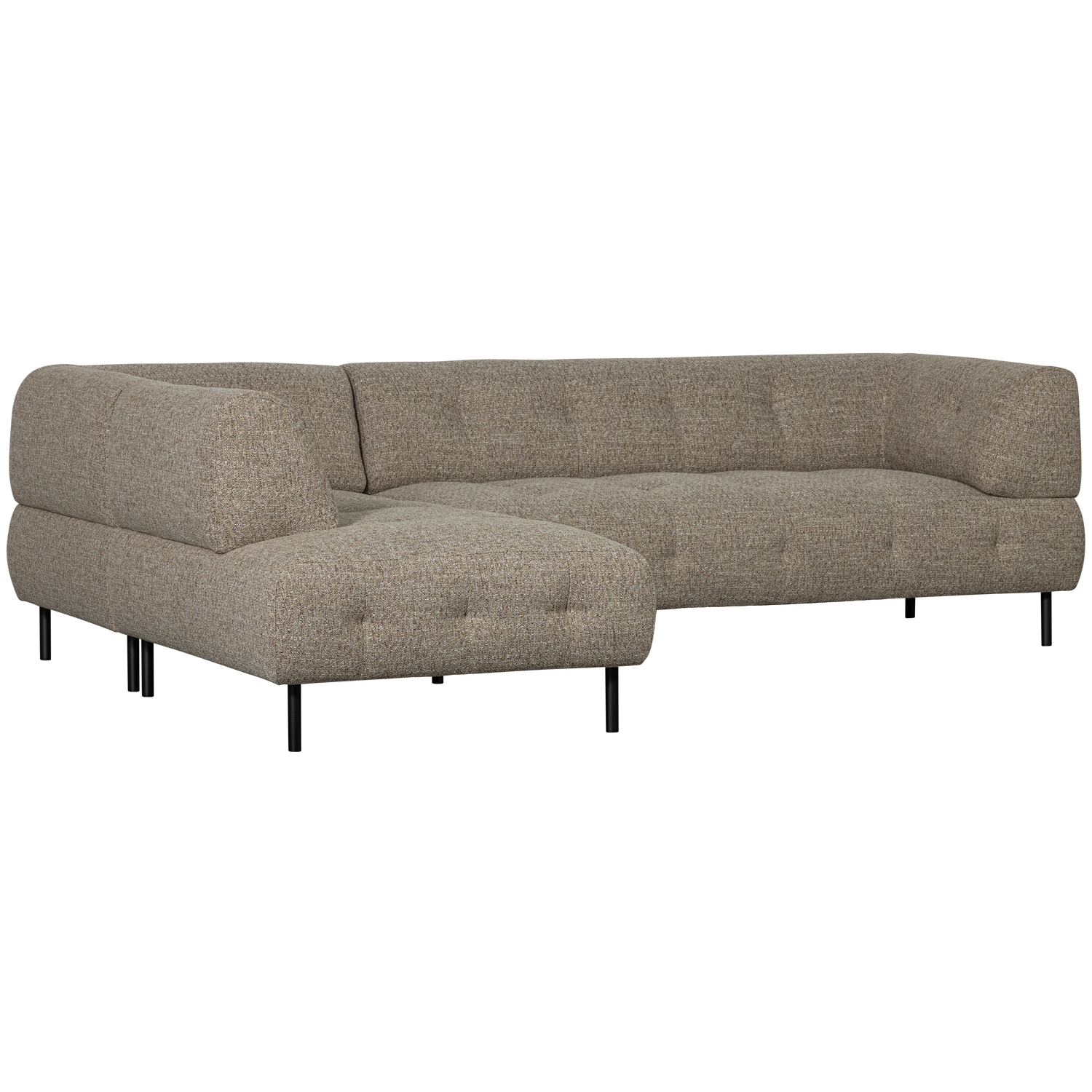 Lloyd Ecksofa links grober Webstoff braun-melange