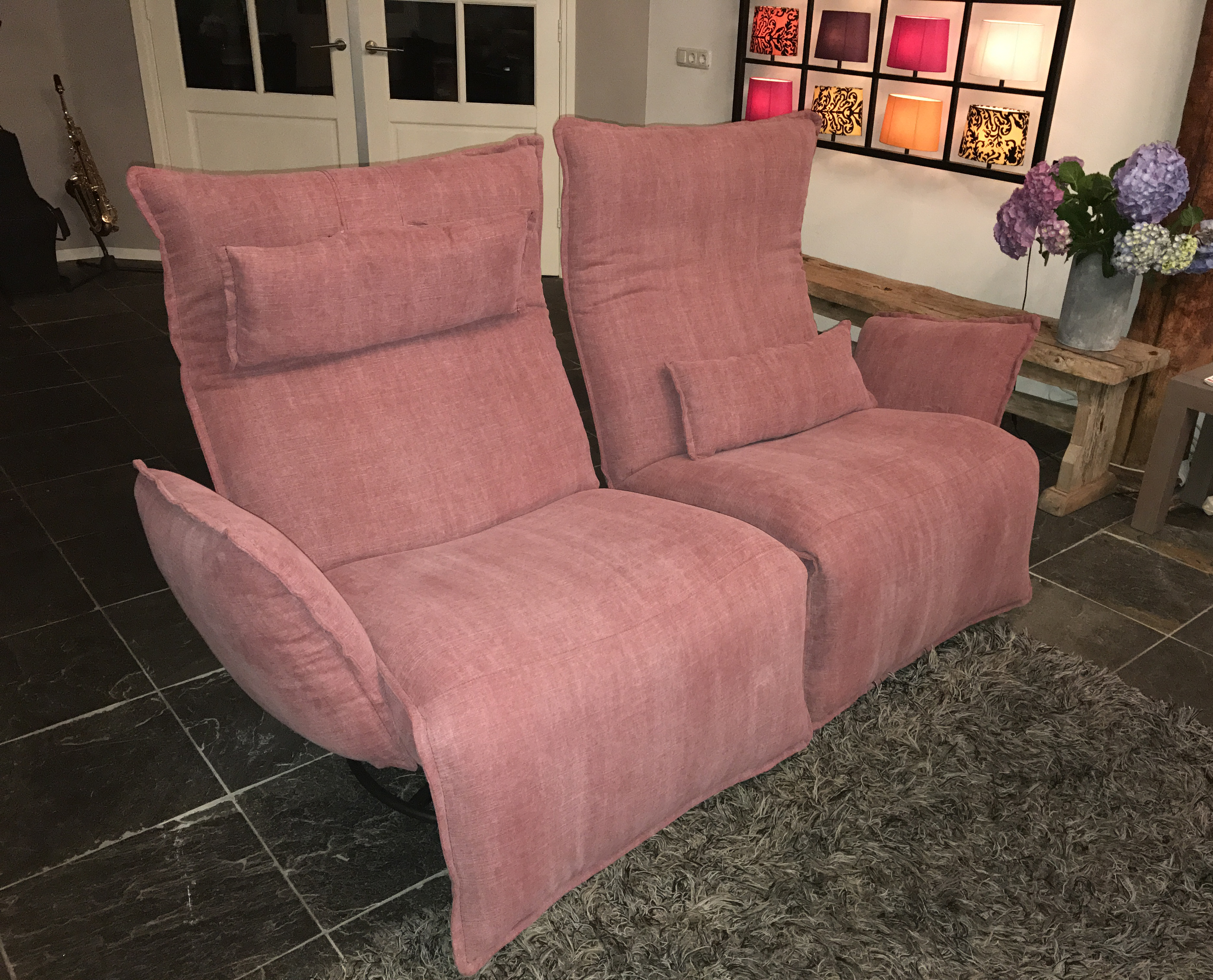 Relaxsessel LOOS elektrisch verstellbar incl. Akku Leder Vintage cognac
