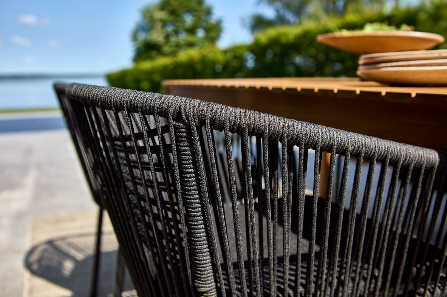 Gartensessel Gartenstuhl Delta Geflecht Aluminium schwarz