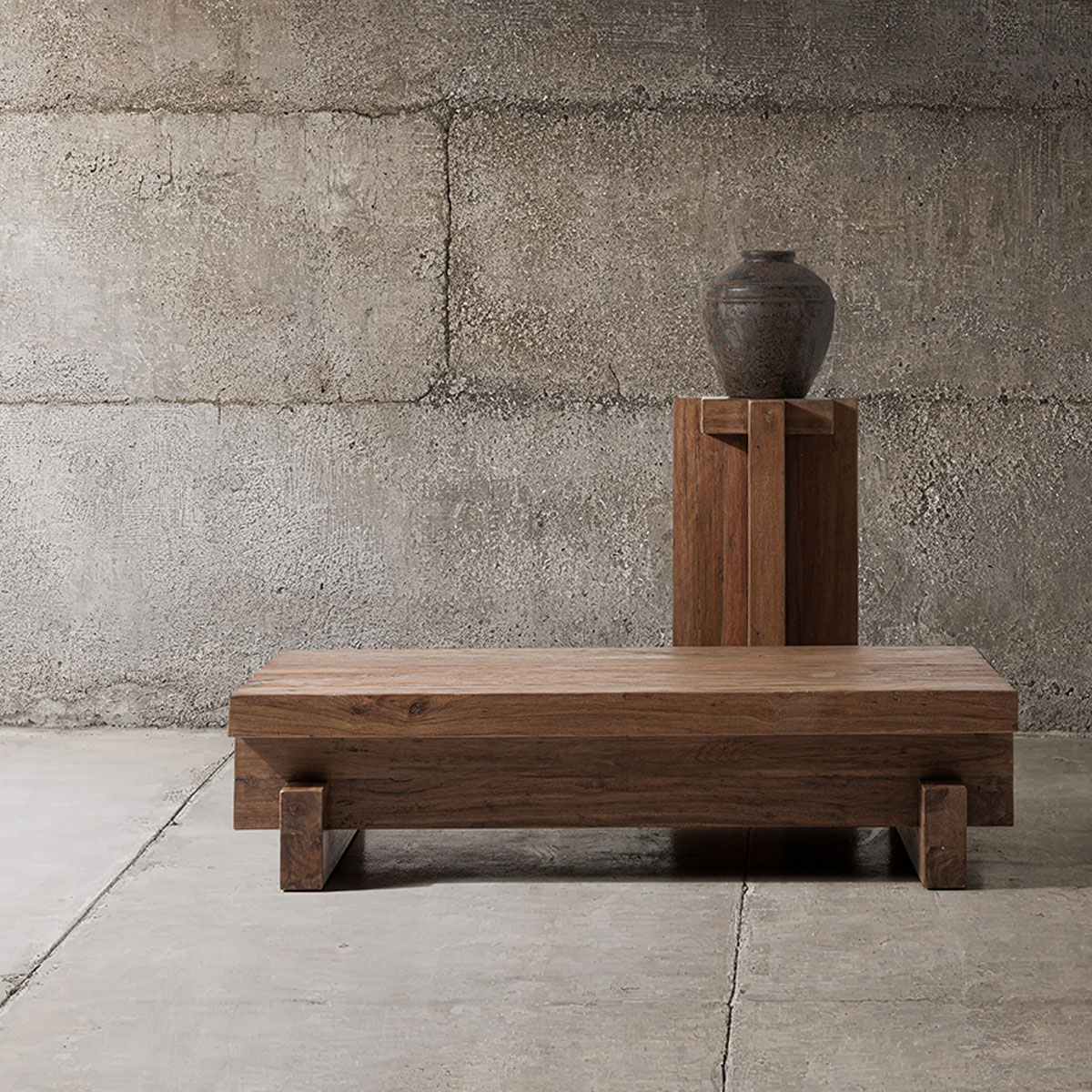 Couchtisch BRUTALIST 150 x 100 cm Salholz rustikal braun