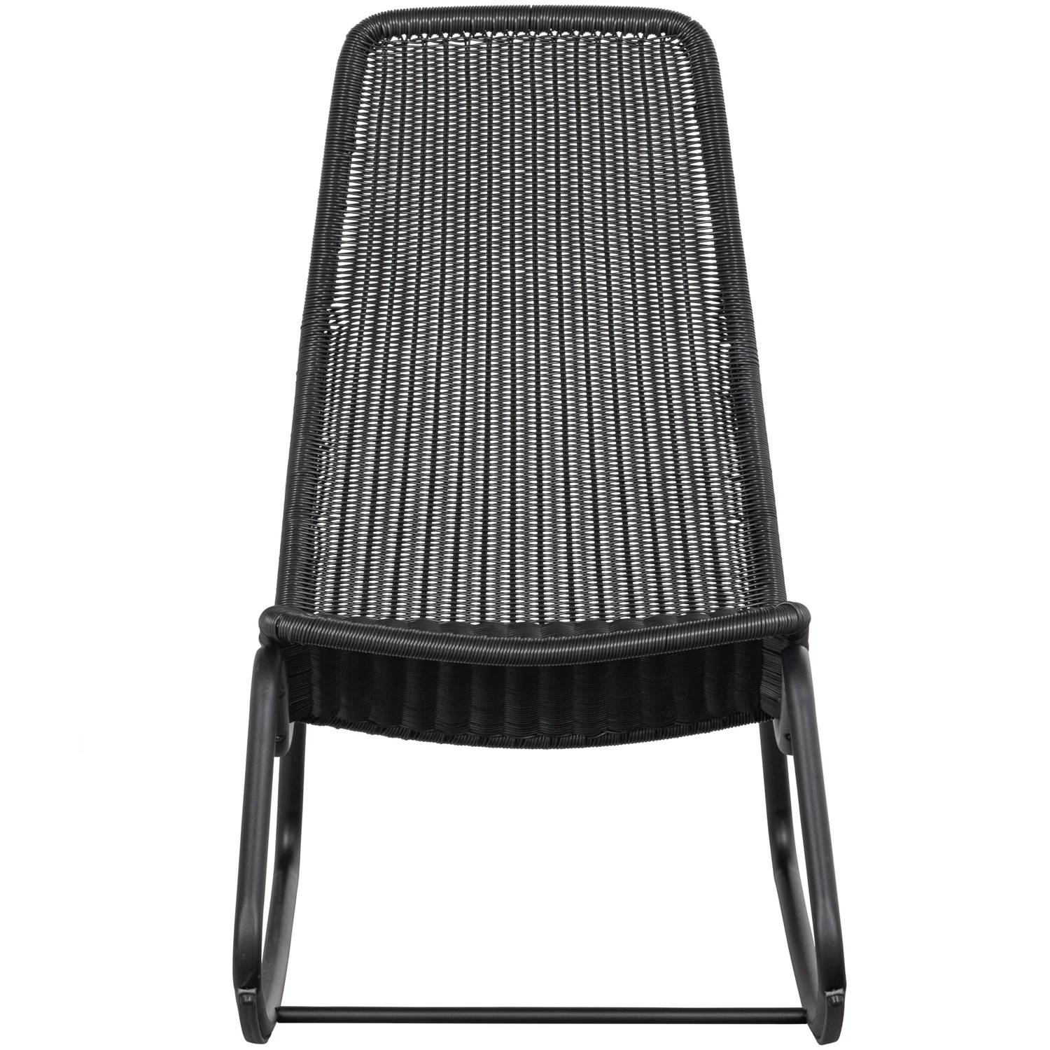 Outdoor Schaukelstuhl Gartenstuhl TOM Metall Kunstrattan schwarz