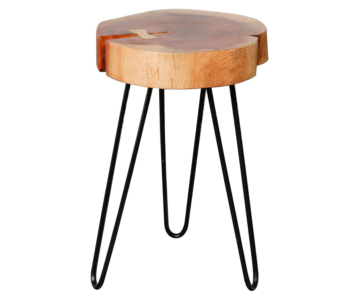 2er Set Beistelltisch Baumscheibe Natur Unikat Akazie massiv