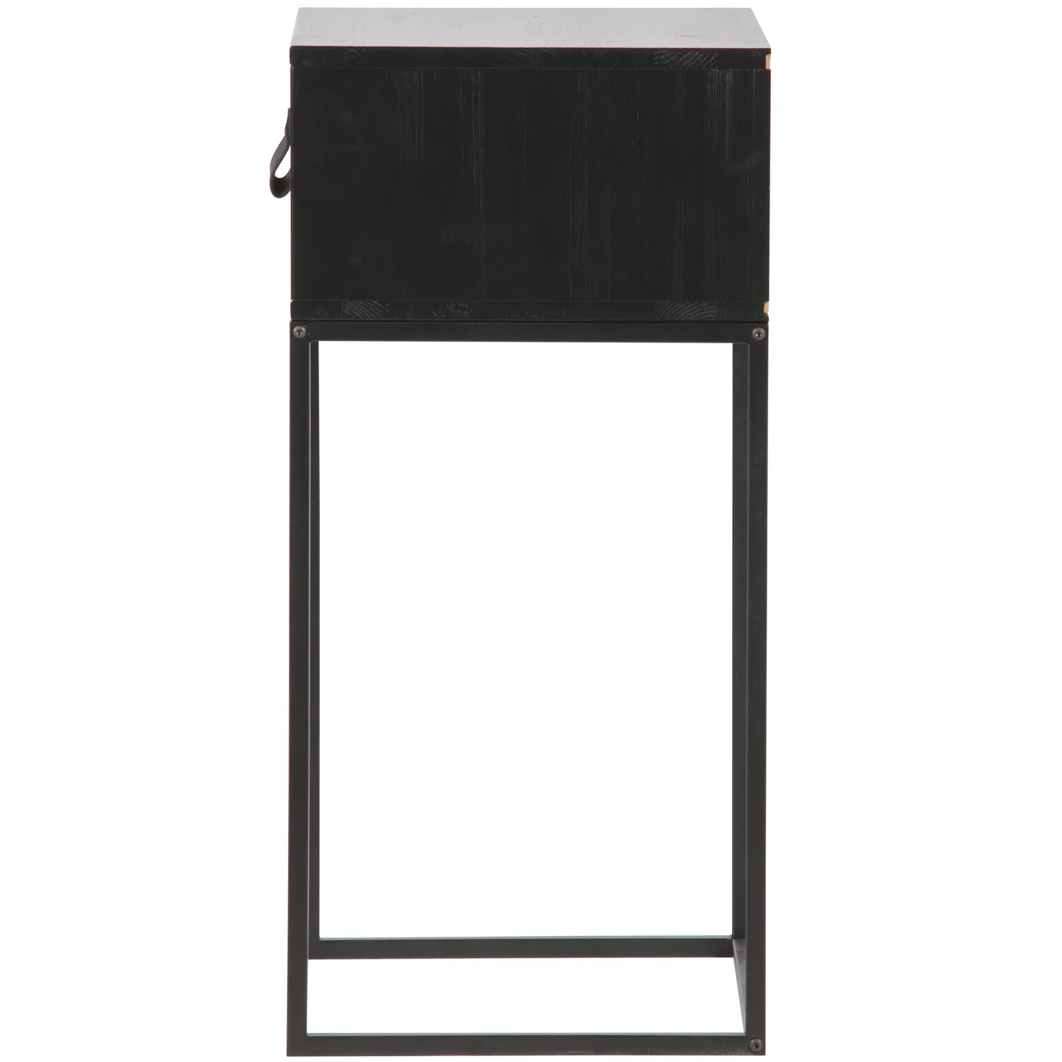 Nachtschränkchen ZOLA H 74 cm mit Schublade Metall Kiefernholz schwarz