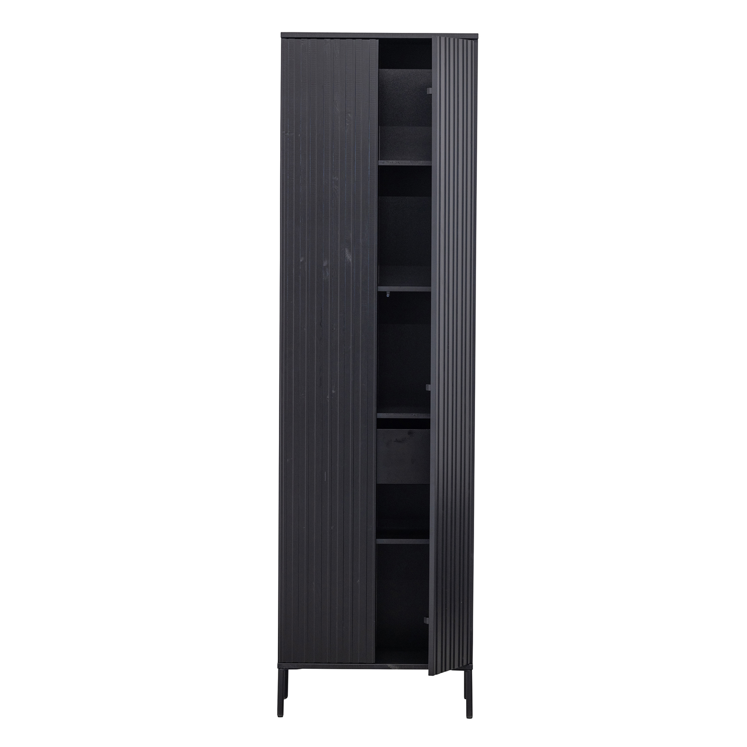 Schrank New Gravure H 210 cm Kiefer schwarz