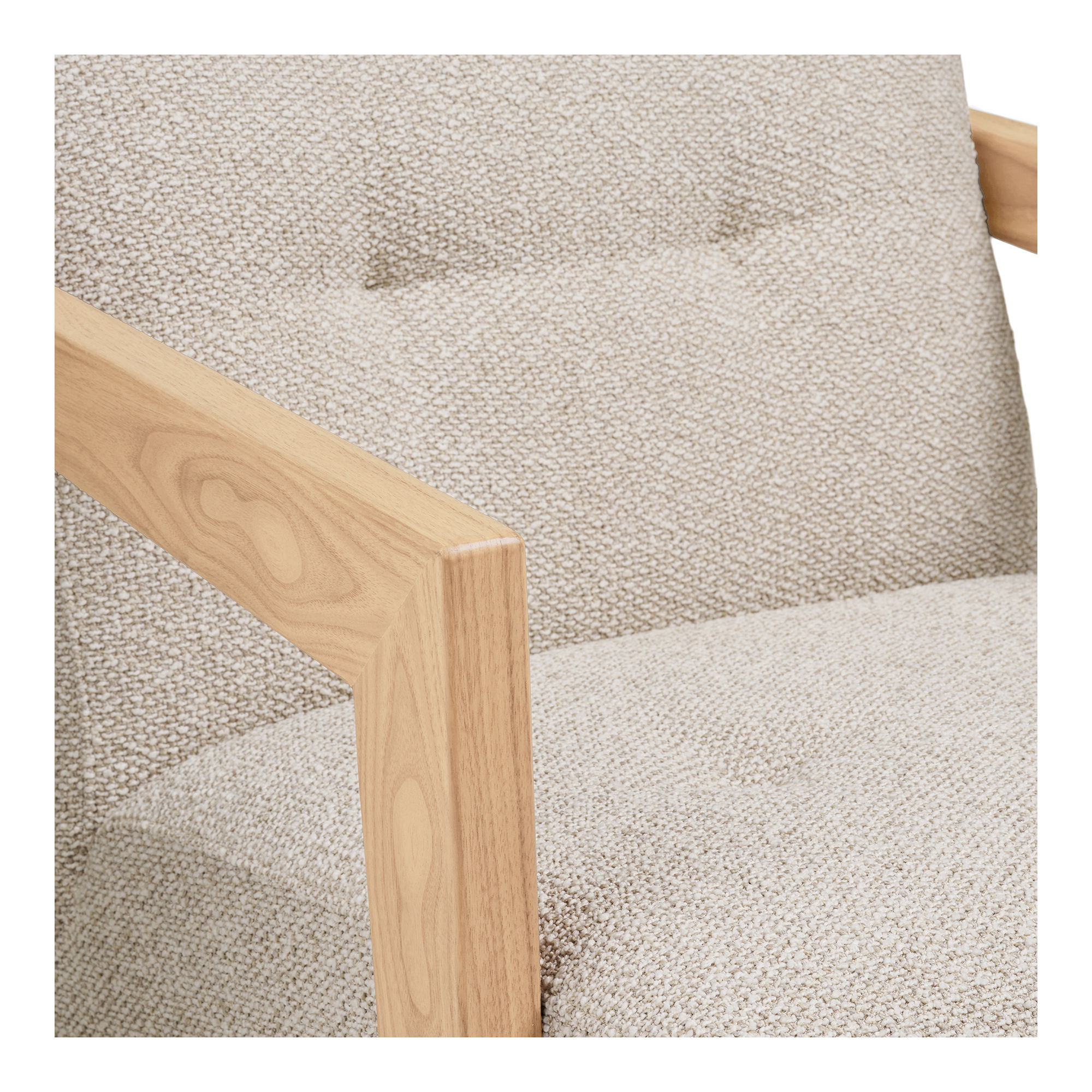 Sessel Marrakesch Stoff beige Eichengestell Relaxsessel Loungesessel