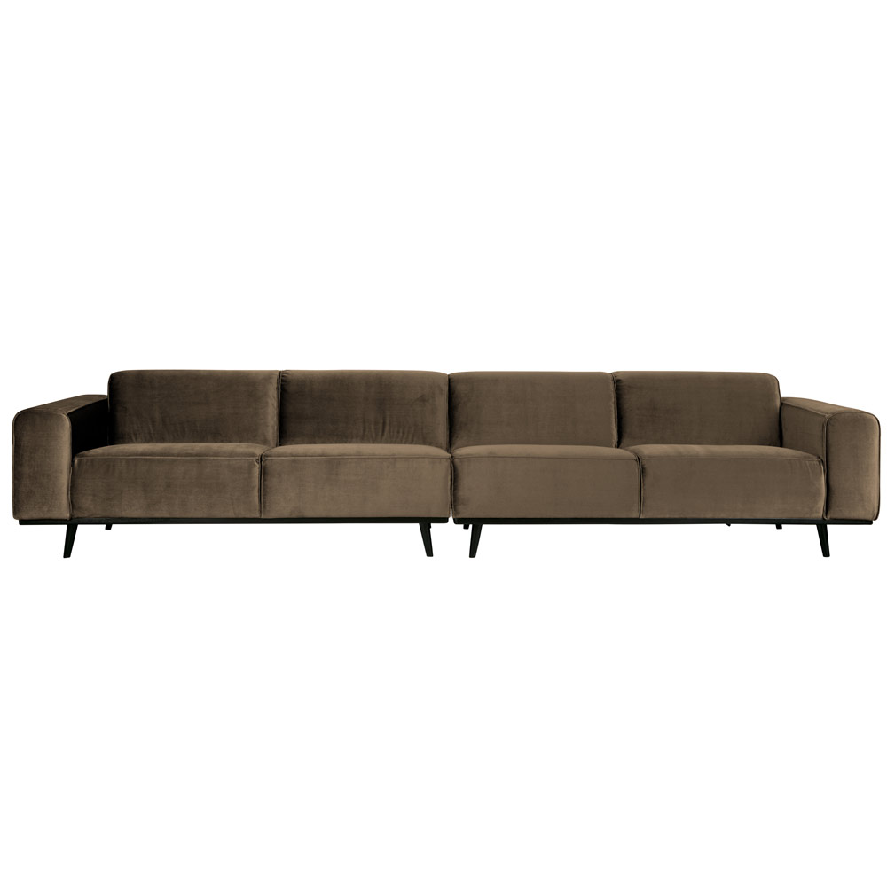 4 Sitzer Sofa STATEMENT XL Samt taupe Couch Garnitur Couchgarnitur
