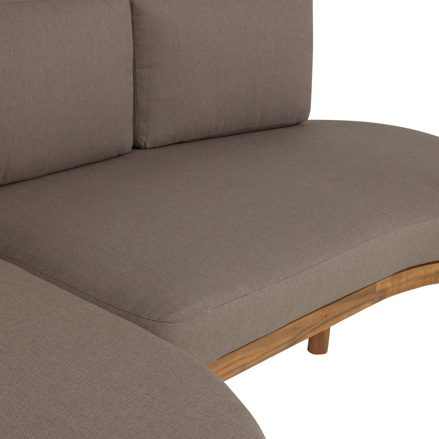 Garten Lounge Ecksofa ZINTO links Akazienholz Outdoor-Bezug sand