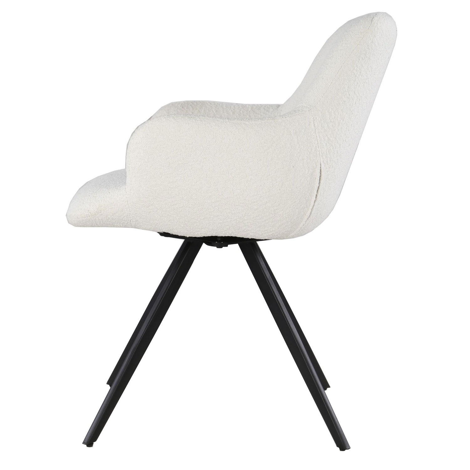 Esszimmerstuhl Doreen drehbar Boucle weiss