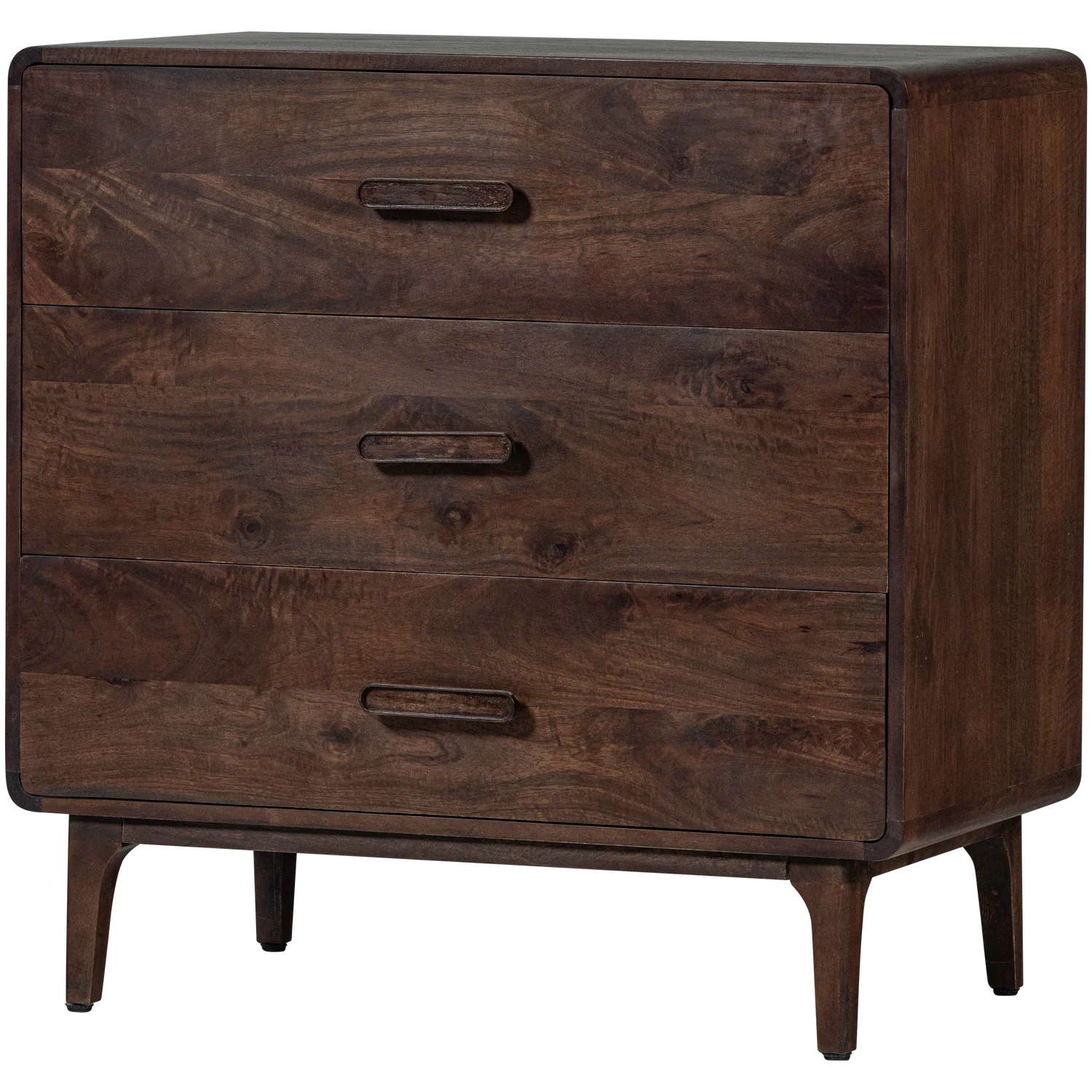 Sideboard LIYA B 90 cm Schubladenschrank Mangoholz dunkelbraun
