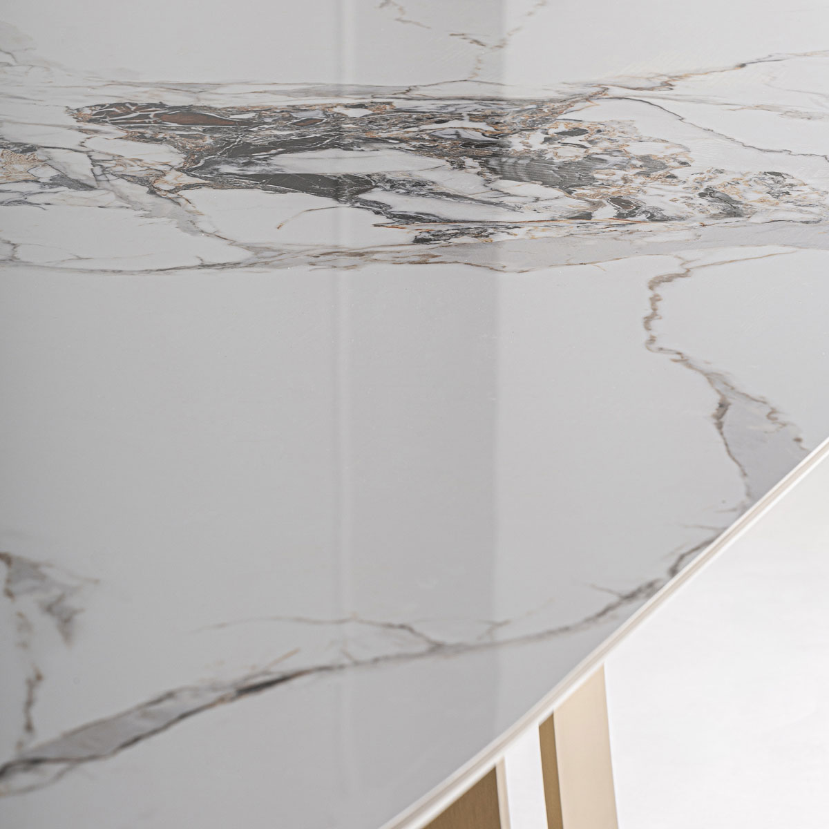 Esstisch JUSSEY oval 220 x 100 cm weißer Feinsteinzeug - Porzellan-Keramik