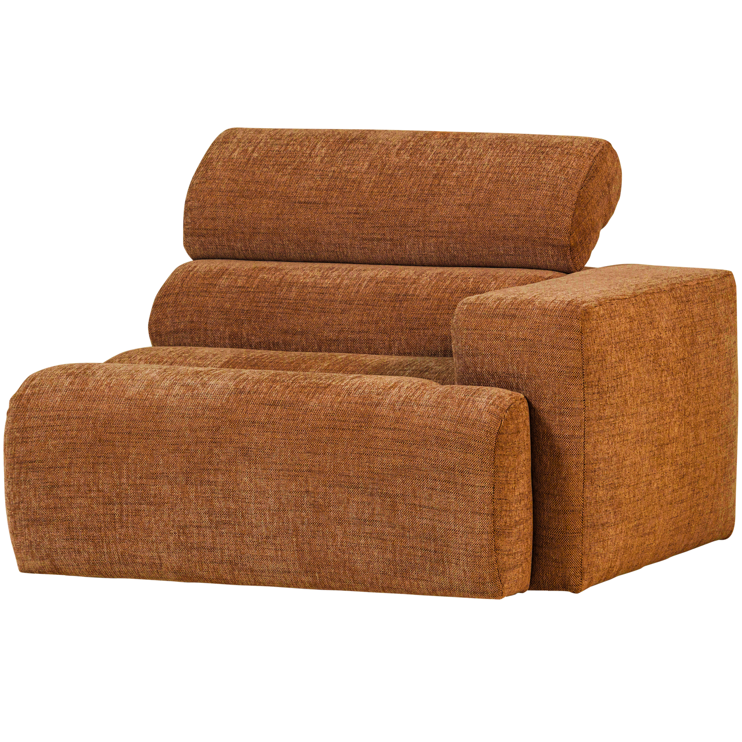 Sofaelement NOVI mit Armlehne rechts Element Webstoff orange melange