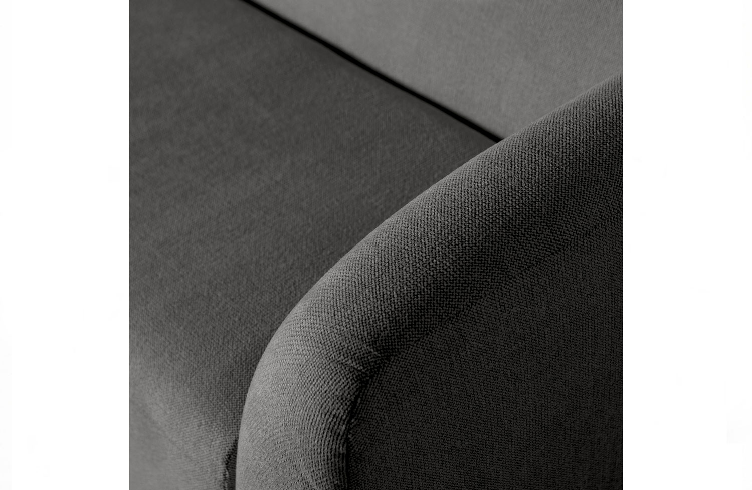 3 Sitzer Sofa Sloping Webstoff Chenille grau/schwarz melange