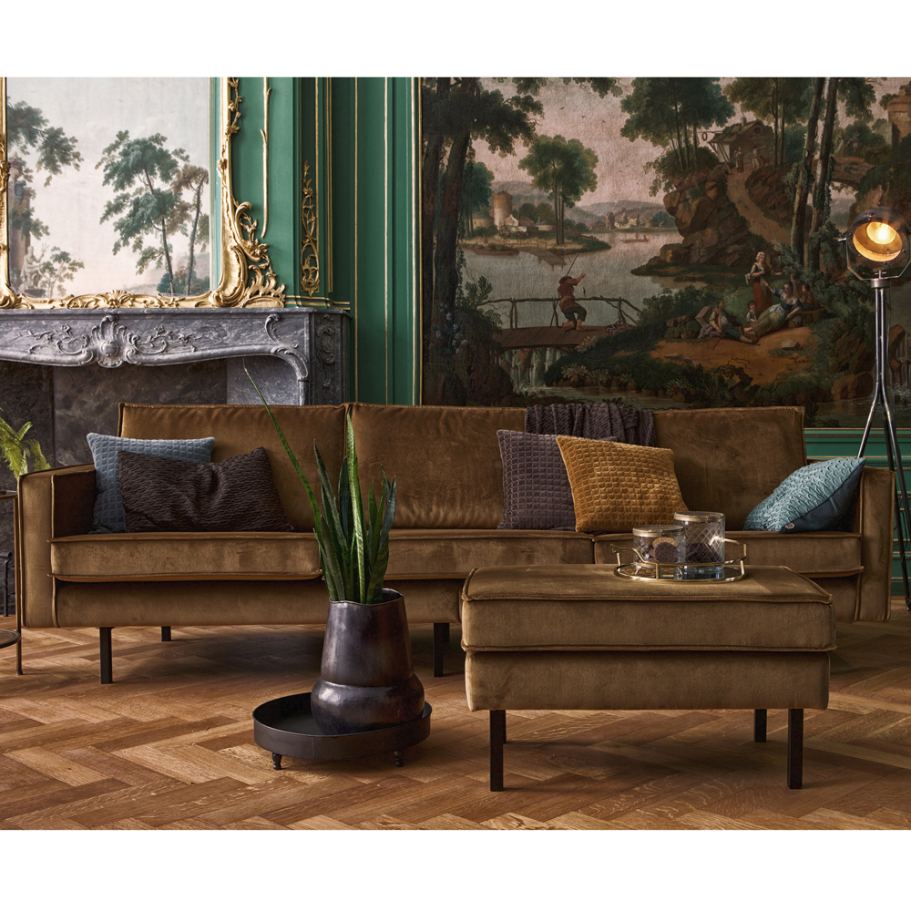 3 Sitzer Sofa RODEO Samt honig gelb